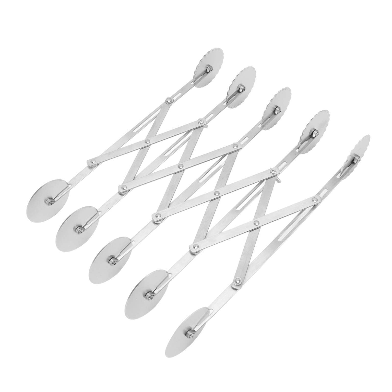 5 Wheel Pizza Cutter, Stainless Pizza Slicer, Expandable Pizza Slicer Multi-Round Pastry Knife, Stainless Steel Retractable Pastry Cutter Roller Kitchen Baking Accessory for Cake Dough