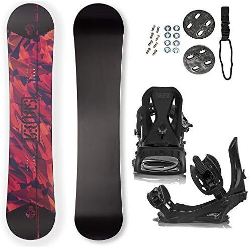 STAUBER Matte Summit Snowboard & Binding Package Sizes 128, 133, 138, 143, 148,153,158, & 161- Best All Terrain, Twin Directional, Hybrid Profile - Adjustable Bindings - Designed for All Levels 143
