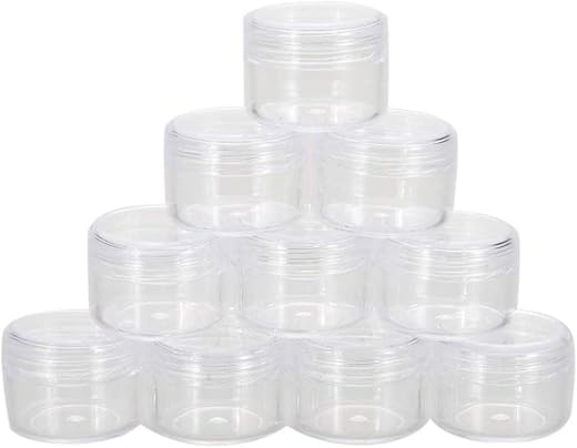 R. D. Traders 24Pcs 10g/ml Cosmetic Empty Jar Pot Eyeshadow Makeup Face Cream Container Transparent