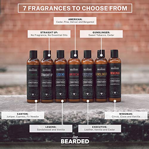 Live Bearded: Beard Conditioner - Executive - Facial Hair Conditioner - 8 Oz. - Strengthens And Softens - All-Natural Ingredients With Biotin, Coconut Oil, Argan Oil, And Caffeine - Made In The Usa #TOP4