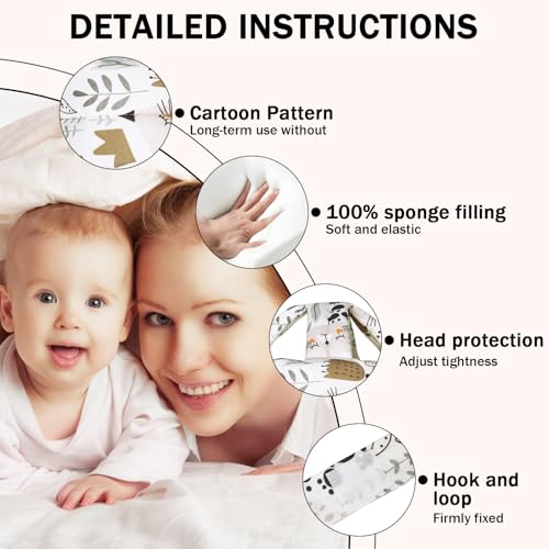 Image of Baby Head Protector Baby Helmet for Crawling Walking, No Bumps Safety Head Adjustable Protective Cap for Walking, Playing (Cat)
