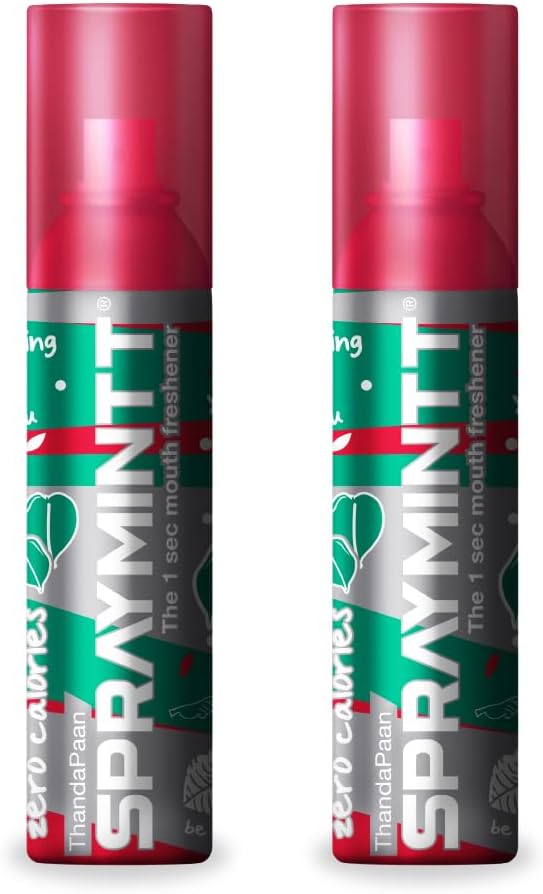Spraymintt Mouth Freshener | Mukhwas | Breath Freshener | Oral Hygiene | 175+ sprays of instant long lasting with Zero Calories Freshness | Thandapaan flavour | 15g - pack of 2