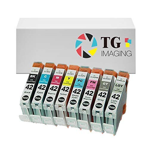 TG Imaging Compatible CLI 42 Ink Cartridge Replacement for Canon CLI42 Ink CLI-42 for Pixma Pro-100 Pro 100 Pro100 PRO-100S AL-in-One Series Printers (BK,C,Y,M,PC,PM,G,LG, 8-Colors)