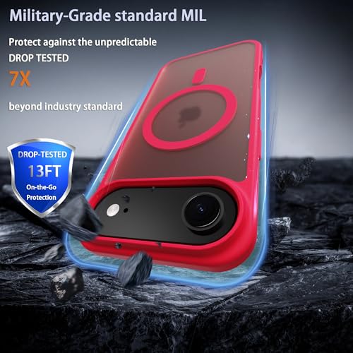 Image of Magnetic for iPhone 17 Air Phone Case, [Compatible with MagSafe], Screen Protector X1, [Military Grade Drop Protection],Matte Finish,Slim,Shockproof,Protective (Pulm Pink, iPhone 17 AIR)