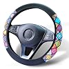 Steering Wheel Cover,Ethnic Style Coarse Flax Cloth Automotive Wheel Cover,Sweat Absorption Auto Car Wrap Cover,Anti-slip Breathable Car Steering Wheel Protector for Car/Women,Fit Most Cars 15 Inch