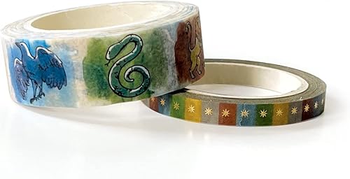Miniatura 2 de Paper House Productions Harry Potter - Juego de 2 rollos de cinta washi decorativa para álbumes de recortes y manualidades - Casas de acuarela