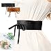 SESY Women's Faux Leather Waist Belt Obi Boho Band Wrap Around Bow Tie for Dresses