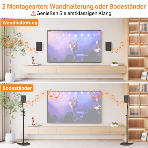 Universele surround luidsprekerstandaard paar, in hoogte verstelbaar van 83,82 cm tot 106,68 cm - luidsprekerstandaard achter voor LG, Vizio, Sony, Samsung De meest gangbare houders voor - Afbeelding 6
