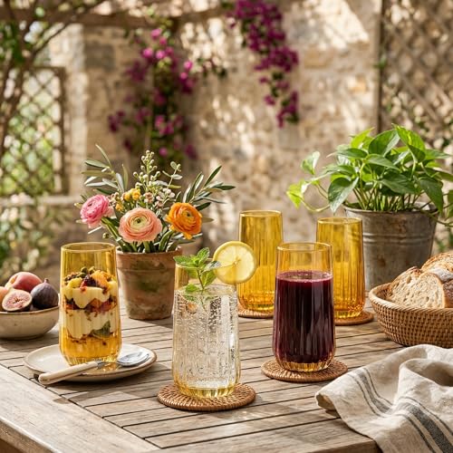 Image of Pasabahce Workshop Nova Color Water Juice Long Drink Glass - Set of 6 (360 ml) (Amber)