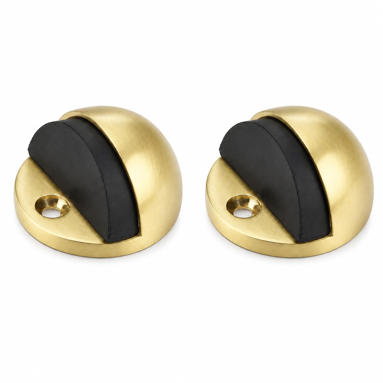 IRONWORX® Floor Mounted Door Stop | Satin Brass | 2 Pack