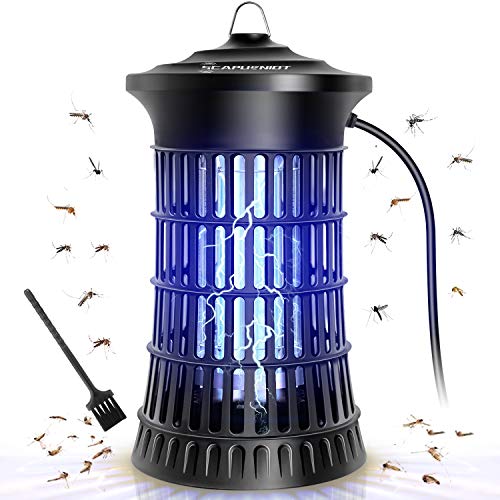 Bug Zapper Electric Mosquito Zappers Insect Killer Trap Mosquito Lamp 18W Light Bulb 4250V Insect Zappers with Brush Fly Trap for Indoor Outdoor Waterproof