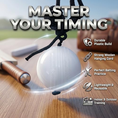 Image of PVC Hanging Cricket Ball for Practice /Training for Men, Women, Boys, Girls & Kids Home Practice Balls Ideal for Indoor & Outdoor Batting, Heavy Training