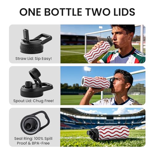 Image of RAYMYLO 2026 Soccer Biggest Event Edition Insulated Water Bottle 40 oz, Nation Flag Design, Best Souvenir & Gift for World Soccer Lover, Vacuum Stainless Steel (Cold for 36Hrs), Leak Proof & Non-BPA