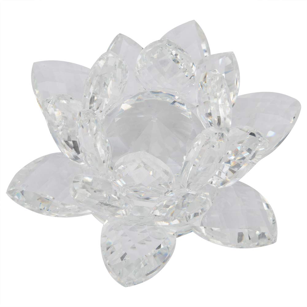 Fleur de lotus en cristal artisanat d'ornement en verre transparent pour la maison