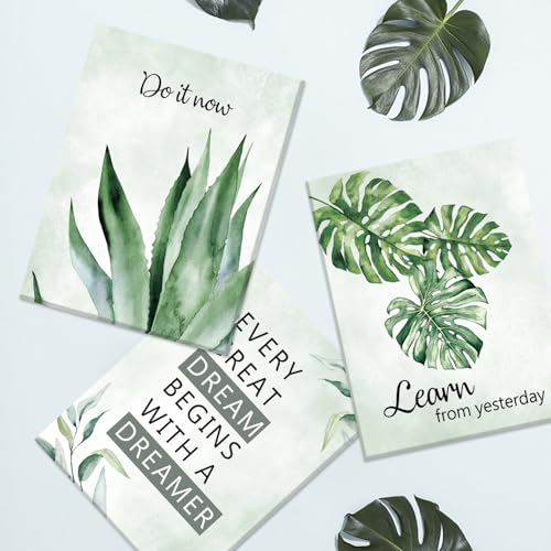 Image of CHDITB Botanical Canvas Wall Art, Sage Green Plant Wall Decor, Inspirational Quotes Framed Poster, Watercolor Eucalyptus Artwork, Boho Mental Health Prints For Office Living Room Bedroom Decor 12 inchX16 inchX6