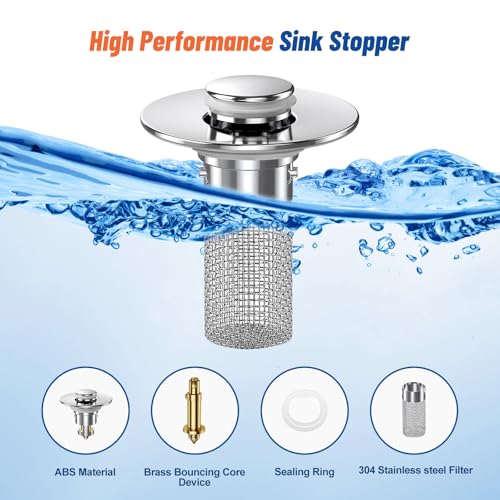 Tapón para lavabo con filtro para cabello de latón miniatura 2