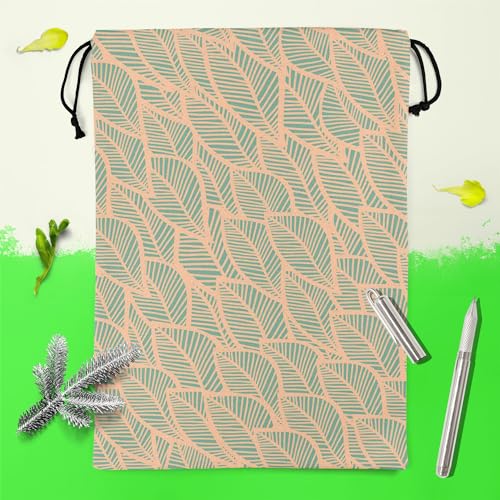 Image of ArtzFolio Blue Leaf D2 | Reusable Sack Bag | Bag for Gym, Storage, Vegetable & Travel