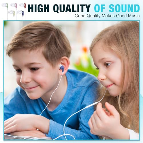 Image of Konohan 100 Pack Wired Earbuds Bulk, Multicolor 3.5mm Jack Earphones for Students, Classroom Headphones for School, Library, Museum, Testing, Laptop, Tablet(Mixed Colors)