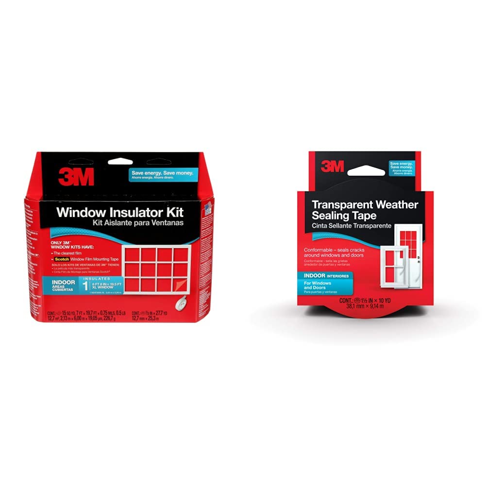 3M Interior Transparent Weather Sealing Tape for Windows and Doors, Moisture Resistant Tape, 1.5 in. x 10 yd. Roll