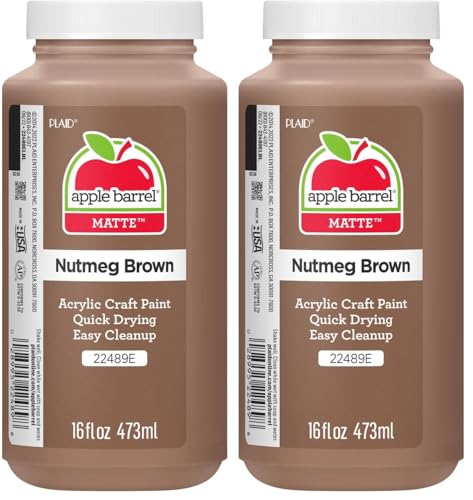 Image of Apple Barrel Paint Acrylic, Nutmeg Brown, 16 oz (Pack of 2)