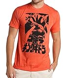 King of Monsters Gojira vs Ghidorah T-Shirt-Medium Heather Orange