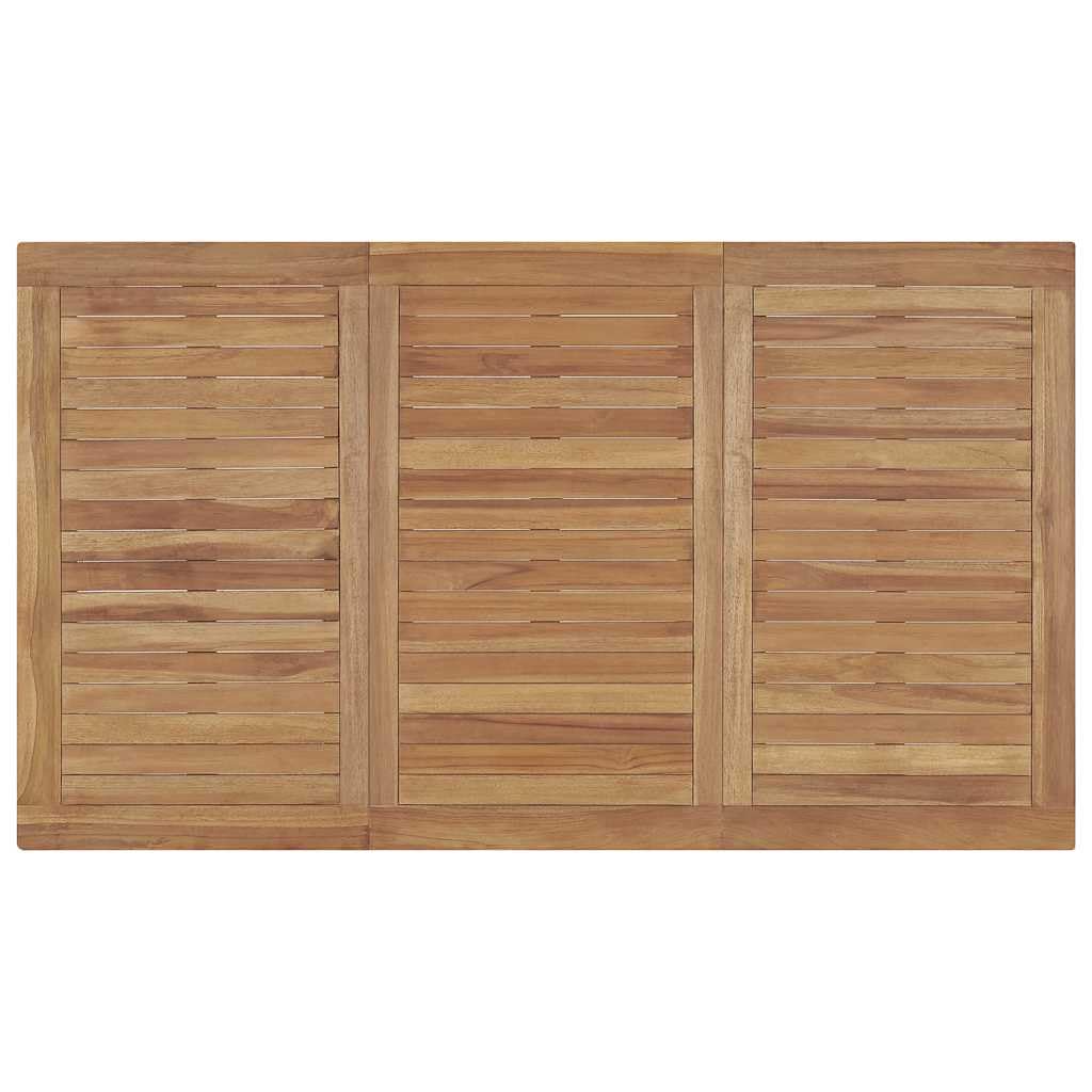 Tavolo da giardino rettangolare in legno di teak, 140 x 80 x 77 cm, in legno massiccio, per terrazza e giardino, robusto tavolo in legno con superficie liscia e vernice a base d'acqua