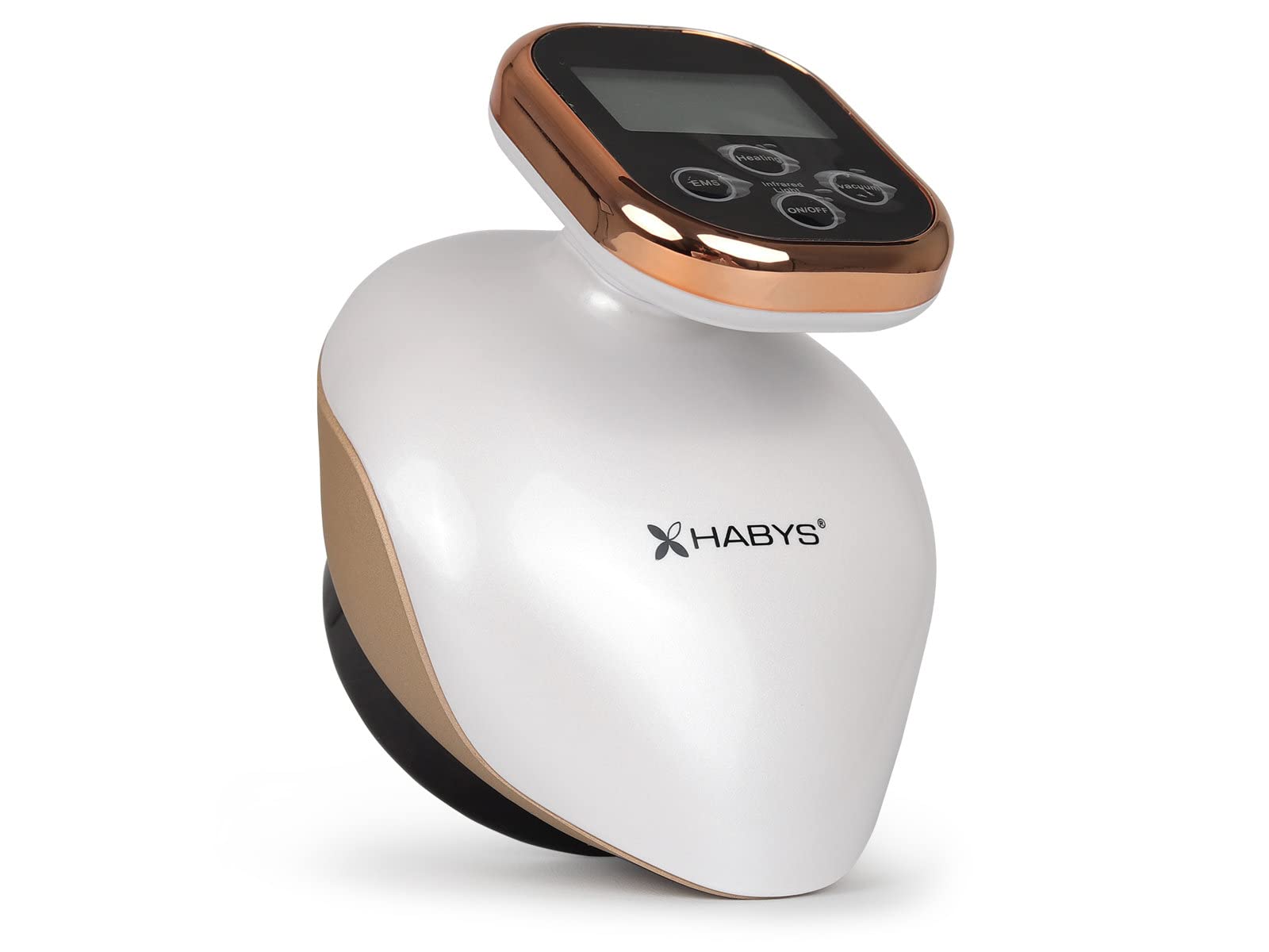 HABYS Cellulite Massagegerät, Schröpfgerät Elektrisch EMS, 10 Magnetpunkte | Schröpfmassagegerät mit Griff, LCD-Display, Cellulite Massager bis 50 °C, Heizfunktion & Magnettherapie für Professionelle