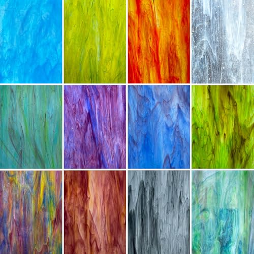 LITMIND 12 Sheets Translucent Stained Glass Pack 6x4