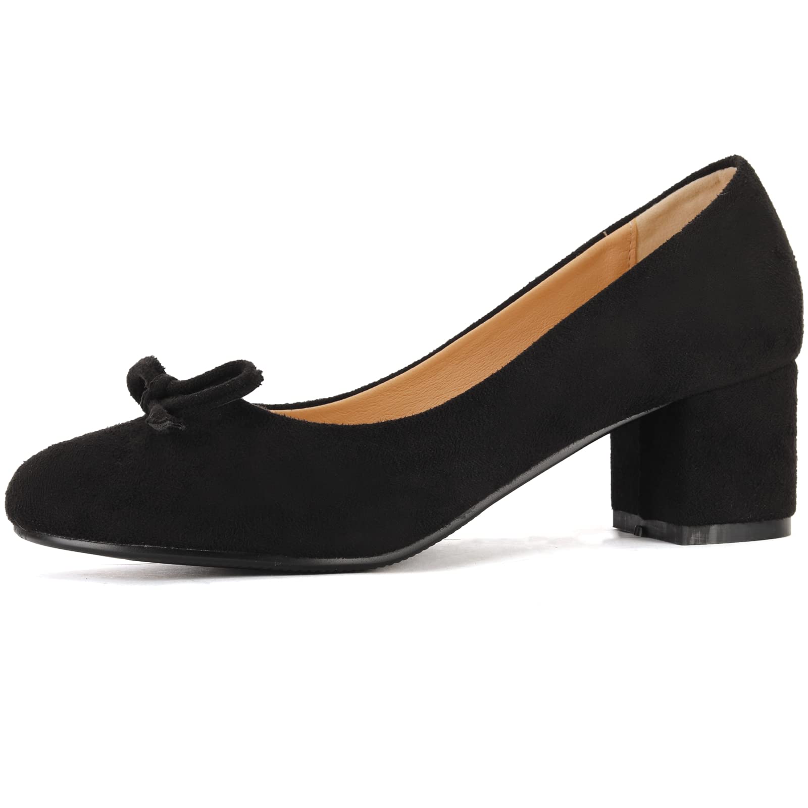 Damen Pumps mit 5,5cm Blockabsatz und Schleife