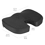 Amazon Basics Comfortable Seat Cushion for Office Chairs, Enhanced Memory Foam, Black - Image 3