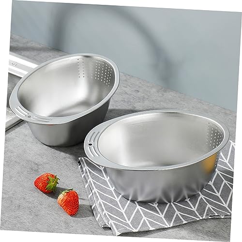 Colador de acero inoxidable para lavado de frutas y verduras miniatura 2