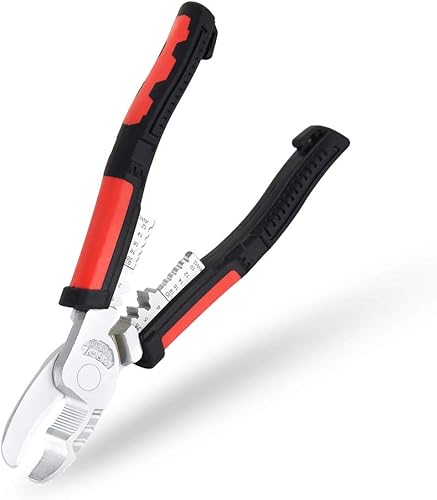 Pinzas con función pelacablesengarzadoracortadora, con corte lateral y punta fina, ideal para electricista.