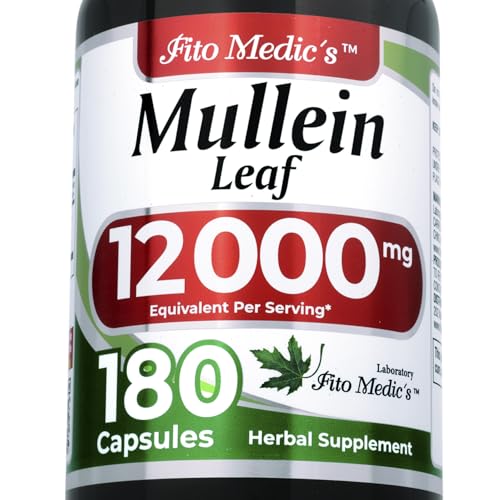 FITO MEDICS Mullein | Mullein Leaf Capsules | 180 Capsules | Concentrated Extract | Highly Absorbable Herbal Supplement