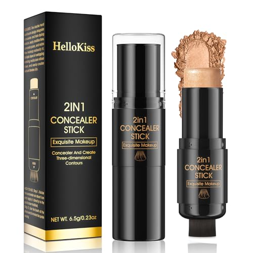 LAXISCREED Contorno Maquillaje Stick 2 en 1 con Brocha, Barra Iluminadora y Contorno, Resistente al Agua y de Larga Duración, para un Contouring Natural, Ideal para Todo Tipo de Piel (03, Talla única)