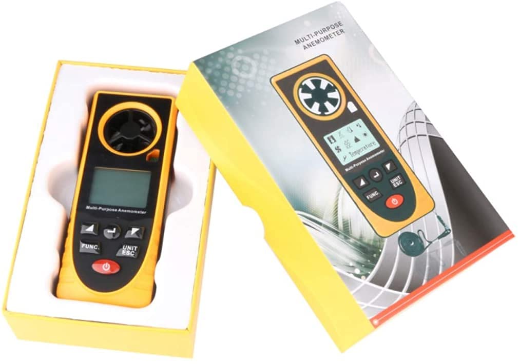 Anemometro Portatile velocità del Vento Misuratore del Vento Energia Temperatura della Temperatura dell'Aria -14 ° F a 113 ° F (da -10 ° C a 45 ° C) con LCD retroilluminato Max/AVG Data Hold