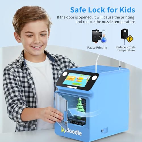 Image of Kidoodle 3D Printer for Kids - Toy 3D Printers, Huge Toy Library Weekly Update, Wi-Fi & App Control, Up to 600mm /s Faster Printing Speed, Mini 3D Printer Kids, Safe for Children, Easy to Use