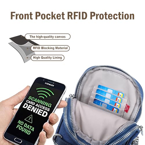 Image of Canvas Small Anti Theft Crossbody Bag with Zip Lock, Lightweight RFID Sling Bags Fanny Pack for Travel