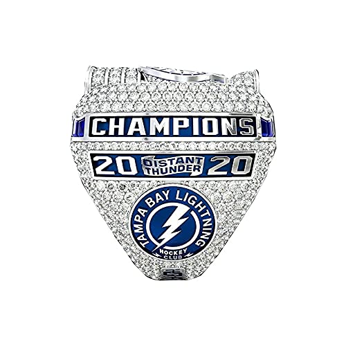 Coleccionables, Réplica del Anillo Campeonato NHL Lightning 2020 con Caja de Regalo Madera circonita cúbica, Recuerdo colección