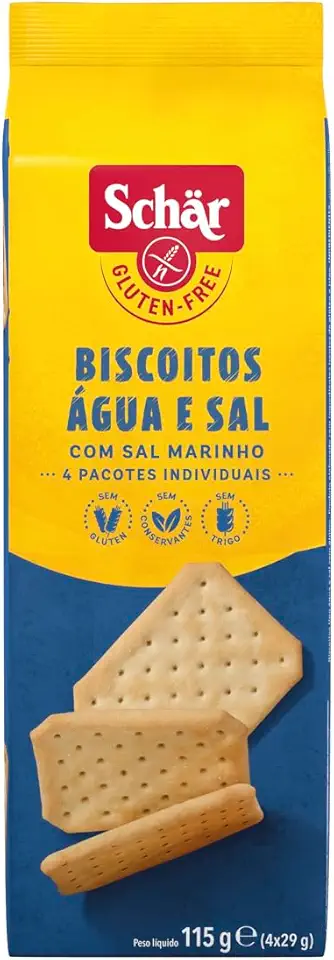 BISCOITO ÁGUA E SAL 115G - BISCOITO SALGADO LEVE S/ GLÚTEN S/ LACTOSE