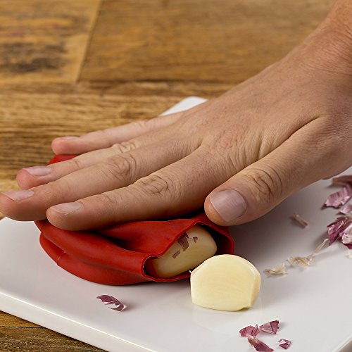 Descascador de Alho em Silicone Prana Vermelho