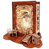 FUNPOLA 不思議の国のアリス 時空の旅 3Dパズル 立体パズル 夜灯 物語書 DIY LED 調光機能付き 木製パズル 手作り 家の装飾ランプ 知育玩具 おとぎ話 子供と大人向け 時計付き 日本語説明書付き 贈り物 71PCS