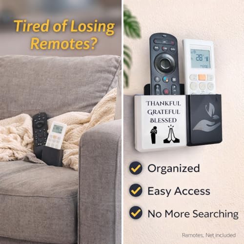 Image of Rainbow Dots Dual Color Remote Holder for Wall - | Universal AC, TV, DTH,Fire TV Stick Remote Organizer | No Drill 3M Mount | ABS Plastic | Made in India (Greatful)