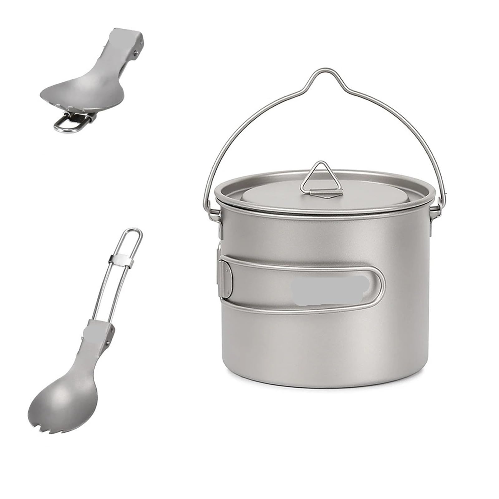 Tazza da campeggio ultraleggera in titanio, tazza portatile con manico pieghevole per attività all'aperto, perfetta per escursioni e picnic, 750 ml, 900 ml, 1100 ml