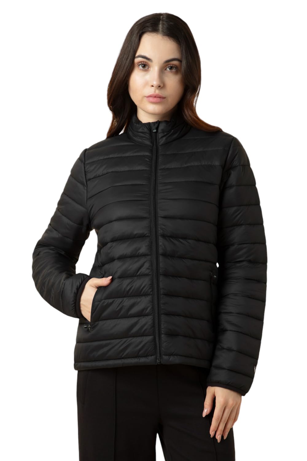 Women's Polyester Standard Length A-Line Coat