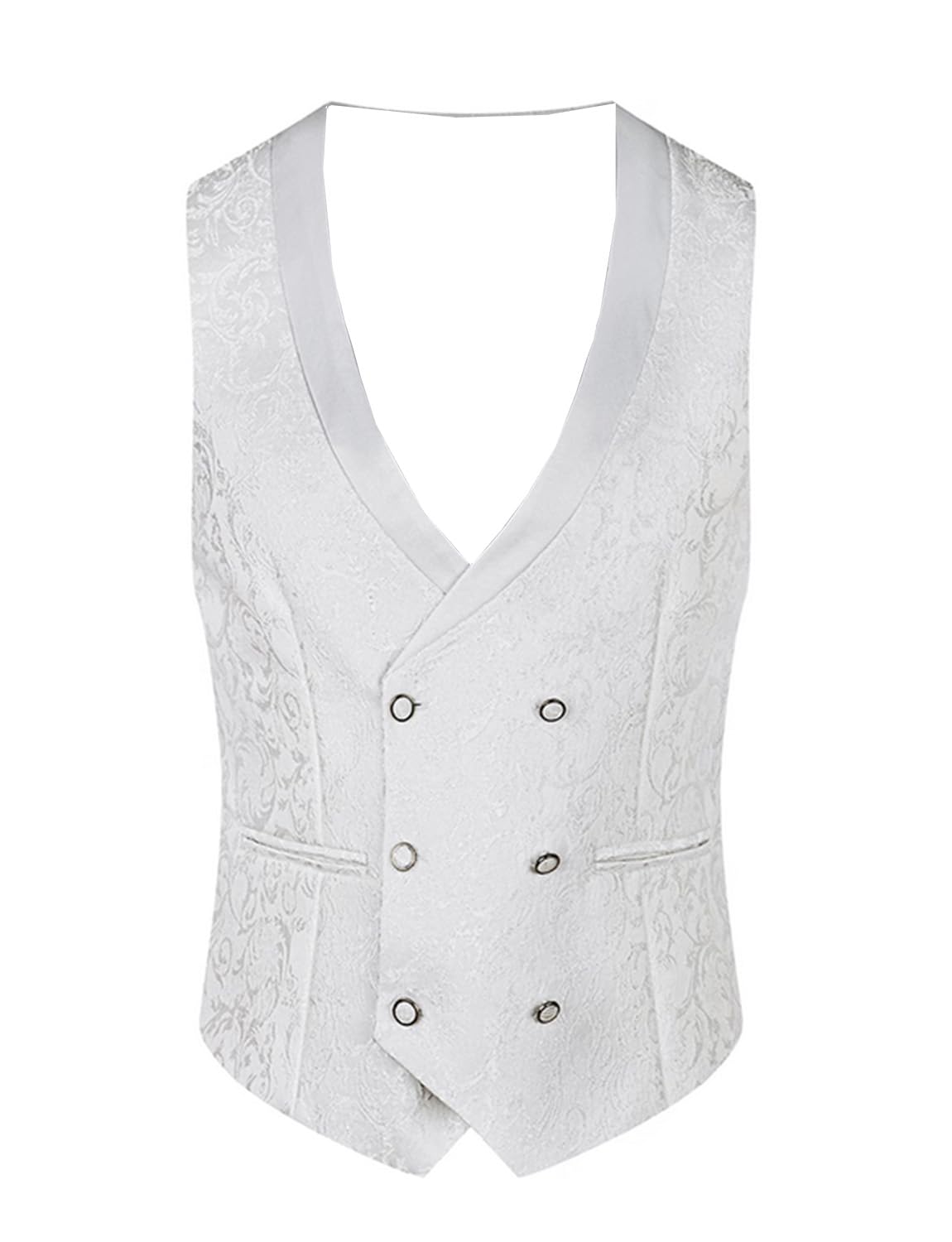 Uomo 3 Pezzi Abito Scialle Risvolto Un Bottone Giacca Jacquard Gilet Pantaloni Smoking Matrimonio Prom