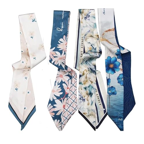 5 Pack Purse Scarf Set,Silk Ribbon Scarves for Bags Head Scarf for Handbag Handle Scarf Band Hair Neck Scarf for Women Fashion Holiday Gifts Wrapping,66