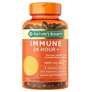 Nature S Bounty 24 Hour Daily Immune Support Vitamin C with Zinc and Vitamin D, 120 Softgels