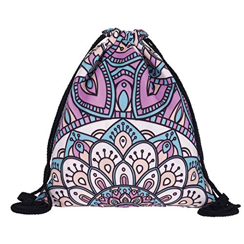 Bolsa De Cuerda Morral del Lazo Gimnasia Sack Pack Mandala del Estilo con Los Bolsos