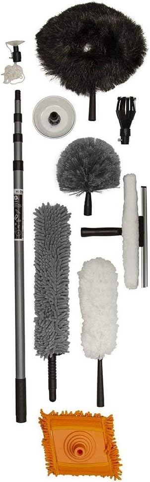 High Reach Duster Kit -Includes 10 Easy-to-use Tools Plus a 10 ft telescoping Pole Part Encoresale-LPBF