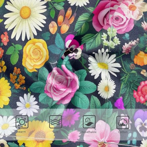 Joisal Wildflowers Dark Navy Blue Girl Panties Cute Girls Underwear Toddlers Cotton Fun Print Briefs Girls Undies 2t3